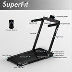 2 in 1 Folding Treadmill Superfit 2.25HP Under Desk Treadmill with LED Display, Remote Control & APP Control