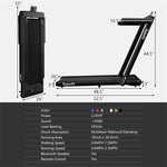 2 in 1 Folding Treadmill Superfit 2.25HP Under Desk Treadmill with LED Display, Remote Control & APP Control