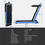 2 in 1 Folding Treadmill Superfit 2.25HP Under Desk Treadmill with LED Display, Remote Control & APP Control