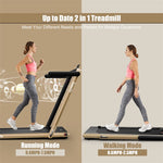 2 in 1 Folding Treadmill Superfit 2.25HP Under Desk Treadmill with LED Display, Remote Control & APP Control