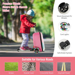 2-in-1 Hardshell Ride on Scooter Suitcase Kids Folding Scooter Luggage with Lighted Wheels & Retractable Handle