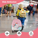 2-in-1 Hardshell Ride on Scooter Suitcase Kids Folding Scooter Luggage with Lighted Wheels & Retractable Handle