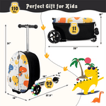 2-in-1 Hardshell Ride on Scooter Suitcase Kids Folding Scooter Luggage with Lighted Wheels & Retractable Handle