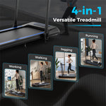 2-in-1 Folding Treadmill Under Desk Treadmill 3.0HP Walking Pad with Incline, Remote & Smart APP Control, LED Display, 265lbs Capacity