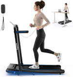 2-in-1 Folding Treadmill Under Desk Treadmill 3.0HP Walking Pad with Incline, Remote & Smart APP Control, LED Display, 265lbs Capacity