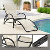 2-in-1 Outdoor Rocking Chaise Lounge Fabric Patio Convertible Lounge Chair with 4-Position Adjustable Backrest, Curved Armrests, Aluminum Frame