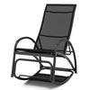 2-in-1 Outdoor Rocking Chaise Lounge Fabric Patio Convertible Lounge Chair with 4-Position Adjustable Backrest, Curved Armrests, Aluminum Frame