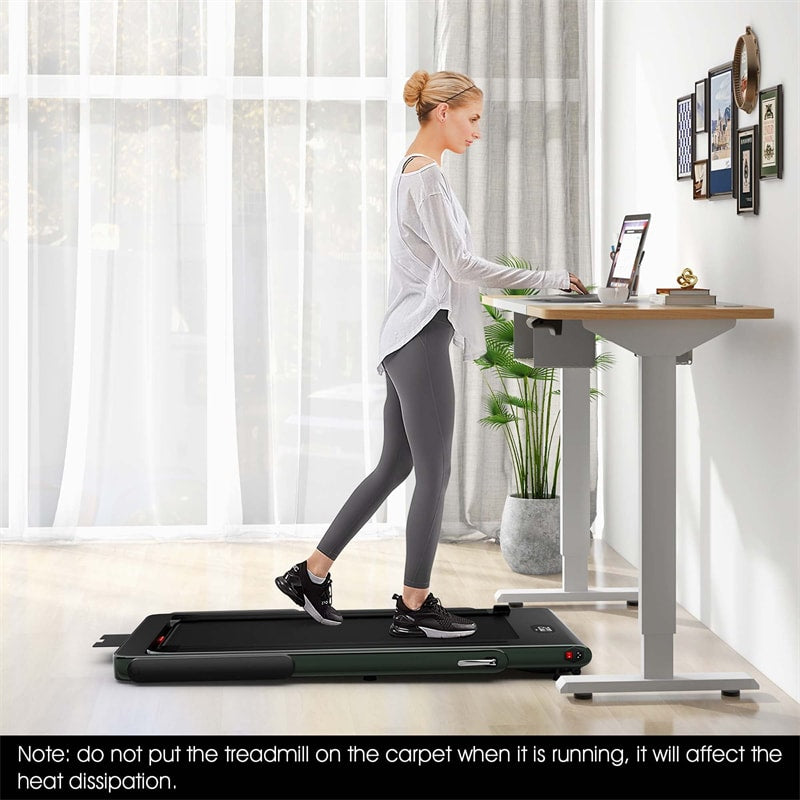 2-in-1 Under Desk Treadmill 2.5HP Superfit Folding Treadmill Walking Jogging Machine Dual Display Screen with APP Control for Home Office