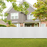 Outdoor Privacy Screen 2 Panels 48''H Decorative Air Conditioner Fence Vinyl Fence Garbage Can Enclosure with 3 Stakes