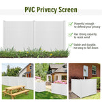 Outdoor Privacy Screen 2 Panels 48''H Decorative Air Conditioner Fence Vinyl Fence Garbage Can Enclosure with 3 Stakes