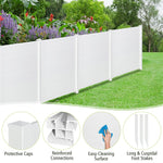 Outdoor Privacy Screen 2 Panels 48''H Decorative Air Conditioner Fence Vinyl Fence Garbage Can Enclosure with 3 Stakes