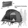 2-Person Tent Cot 4-in-1 Folding Camping Cot Tent Elevated Tent with Waterproof Rainfly Self-Inflating Mattress & Roller Carry Bag