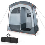 2 Room Shower Tent Oversize Camping Privacy Shelter Portable Outdoor Shower Tent Dressing Toilet with Floor & Removable Rain Fly