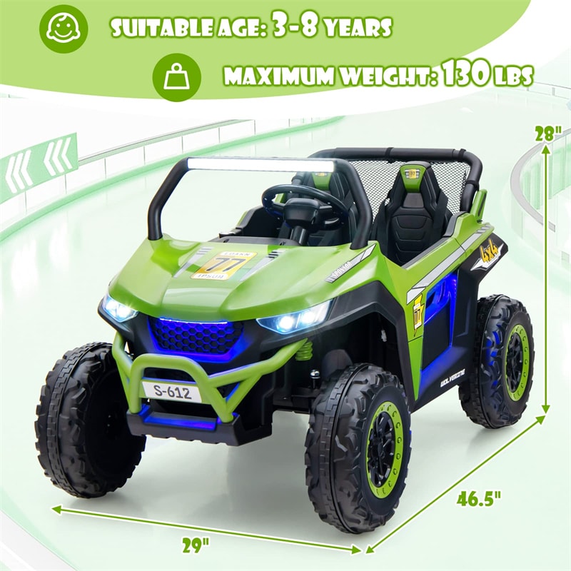 2-Seater Kids Ride On UTV 12V Electric Truck Power Wheels Car with Remote Control