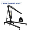 2 Ton Folding Engine Hoist Heavy Duty Hydraulic Cherry Picker Shop Crane with Adjustable Load Arm & 6 Universal Casters