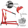 2 Ton Folding Engine Hoist Heavy Duty Hydraulic Cherry Picker Shop Crane with Adjustable Load Arm & 6 Universal Casters