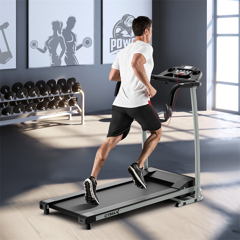 Foldable Treadmill 2 HP Freestanding Folding Treadmill Motorized Running Machine with LCD Display & 12 Preset Program