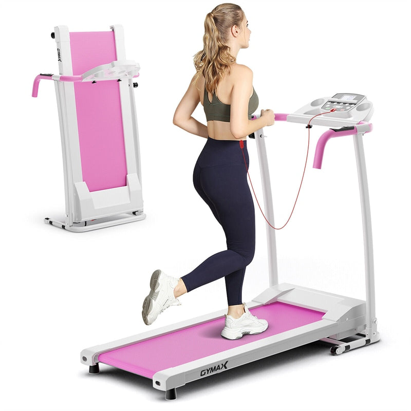 Foldable Treadmill 2 HP Freestanding Folding Treadmill Motorized Running Machine with LCD Display & 12 Preset Program