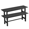 2-Pack Outdoor Garden Bench Backless Patio Park Bench All-weather 47" Dining Bench Chair with HDPE Slatted Seat, Metal Frame, 660 LBS Capacity