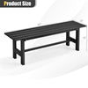 2-Pack Outdoor Garden Bench Backless Patio Park Bench All-weather 47" Dining Bench Chair with HDPE Slatted Seat, Metal Frame, 660 LBS Capacity