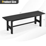 2-Pack Outdoor Garden Bench Backless Patio Park Bench All-weather 47" Dining Bench Chair with HDPE Slatted Seat, Metal Frame, 660 LBS Capacity