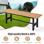 2-Pack Outdoor Garden Bench Backless Patio Park Bench All-weather 47" Dining Bench Chair with HDPE Slatted Seat, Metal Frame, 660 LBS Capacity