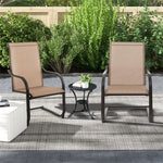 2 PCS Heavy Duty C-Spring Patio Dining Chairs High Back Outdoor Dining Chairs with All Weather Seat Fabric & Sled Base