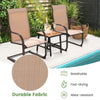 2 PCS Heavy Duty C-Spring Patio Dining Chairs High Back Outdoor Dining Chairs with All Weather Seat Fabric & Sled Base