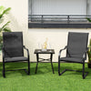 2 PCS Heavy Duty C-Spring Patio Dining Chairs High Back Outdoor Dining Chairs with All Weather Seat Fabric & Sled Base