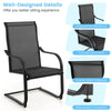 2 PCS Heavy Duty C-Spring Patio Dining Chairs High Back Outdoor Dining Chairs with All Weather Seat Fabric & Sled Base