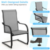 2 PCS Heavy Duty C-Spring Patio Dining Chairs High Back Outdoor Dining Chairs with All Weather Seat Fabric & Sled Base