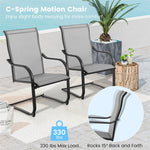 2 PCS Heavy Duty C-Spring Patio Dining Chairs High Back Outdoor Dining Chairs with All Weather Seat Fabric & Sled Base