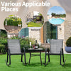 4 Pack Patio Rocking Chair Ergonomic Outdoor Rocker with Breathable Fabric Seat, Heavy-Duty Metal Frame for Front Porch Backyard Garden