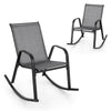 2PCS Patio Rocking Chair Ergonomic Outdoor Rocker with Breathable Fabric Seat, Heavy-Duty Metal Frame for Front Porch Backyard Garden