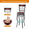 360° Swivel Bar Stools Set of 2, 30" Bar Height Barstools Leather Padded Seat Bistro Dining Kitchen Pub Metal Chairs with High Back