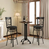 360° Swivel Bar Stools Set of 2, 30" Bar Height Barstools Leather Padded Seat Bistro Dining Kitchen Pub Metal Chairs with High Back