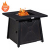 30" Square Propane Fire Pit Table 50,000 BTU Outdoor Gas Fire Pit Table with Waterproof PVC Cover, Lava Rocks, CSA Certification, Steel Frame