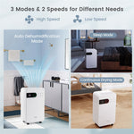 32 Pint Home Basement Dehumidifier 2,500 Sq. Ft Portable Quiet Air Dehumidifier with Sleep Mode & 3-Color Indicator Light