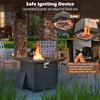 32" Square Propane Fire Pit Table 50,000 BTU Patio Gas Fire Pit Table with Fire Glasses & PVC Protective Cover, Outdoor Fire Table for Backyard