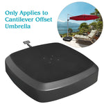 Patio Offset Cantilever Umbrella Base with Wheels, 330 lbs Water Sand Fillable Weight Outdoor Umbrella Base with Easy-Fill Spouts