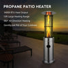 Outdoor Propane Heater 34000 BTU Stainless Steel Standing Round Glass Tube Patio Heater with Wheels