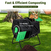 34.5 Gallon Dual Chamber Compost Tumbler High-Volume Outdoor Garden Rotating Compost Bin with Sliding Doors