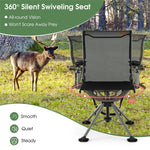 360° Silent Swivel Hunting Blind Chair Portable Folding Chairs with Adjustable Aluminum Legs & Armrests