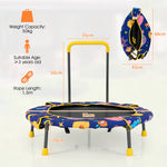 36" Foldable Mini Trampoline 2 in 1 Kids Trampoline Saucer Swing Combo with Bluetooth Audio LED Lights & Detachable Handrail