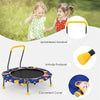 36" Foldable Mini Trampoline 2 in 1 Kids Trampoline Saucer Swing Combo with Bluetooth Audio LED Lights & Detachable Handrail