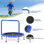 36” Mini Kids Trampoline Foldable Rebounder Trampoline Outdoor Indoor Toddler Fitness Trampoline with Full Covered Handrail & Safety Pad