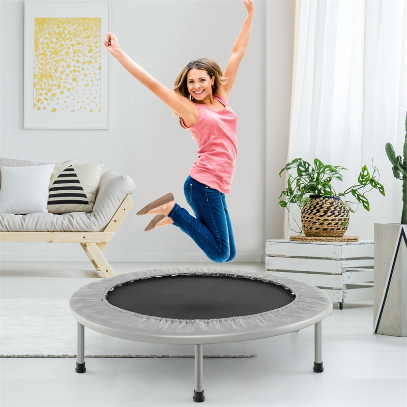 38" Mini Exercise Trampoline Folding Fitness Rebounder Trampoline for Adults & Kids