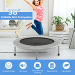 38" Mini Exercise Trampoline Folding Fitness Rebounder Trampoline for Adults & Kids