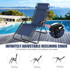 3 Piece Zero Gravity Chairs with Side Table Set, Outdoor Folding Reclining Lounge Chairs Table with Adjustable Backrest, Headrest, Cup Holders