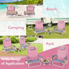 3 Pcs Outdoor Folding Backpack Beach Chairs 5-Position Sling Chair Set with Side Table